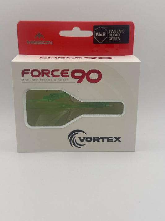 Mission Force 90 Vortex Moulded Flight & Shaft No2 Clear/Green